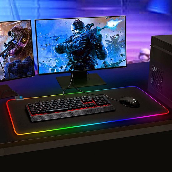 Grote RGB Gaming Muismat XXL met 14 Verlichtingsmodi - Waterdicht en Antislip — afbeelding 2
