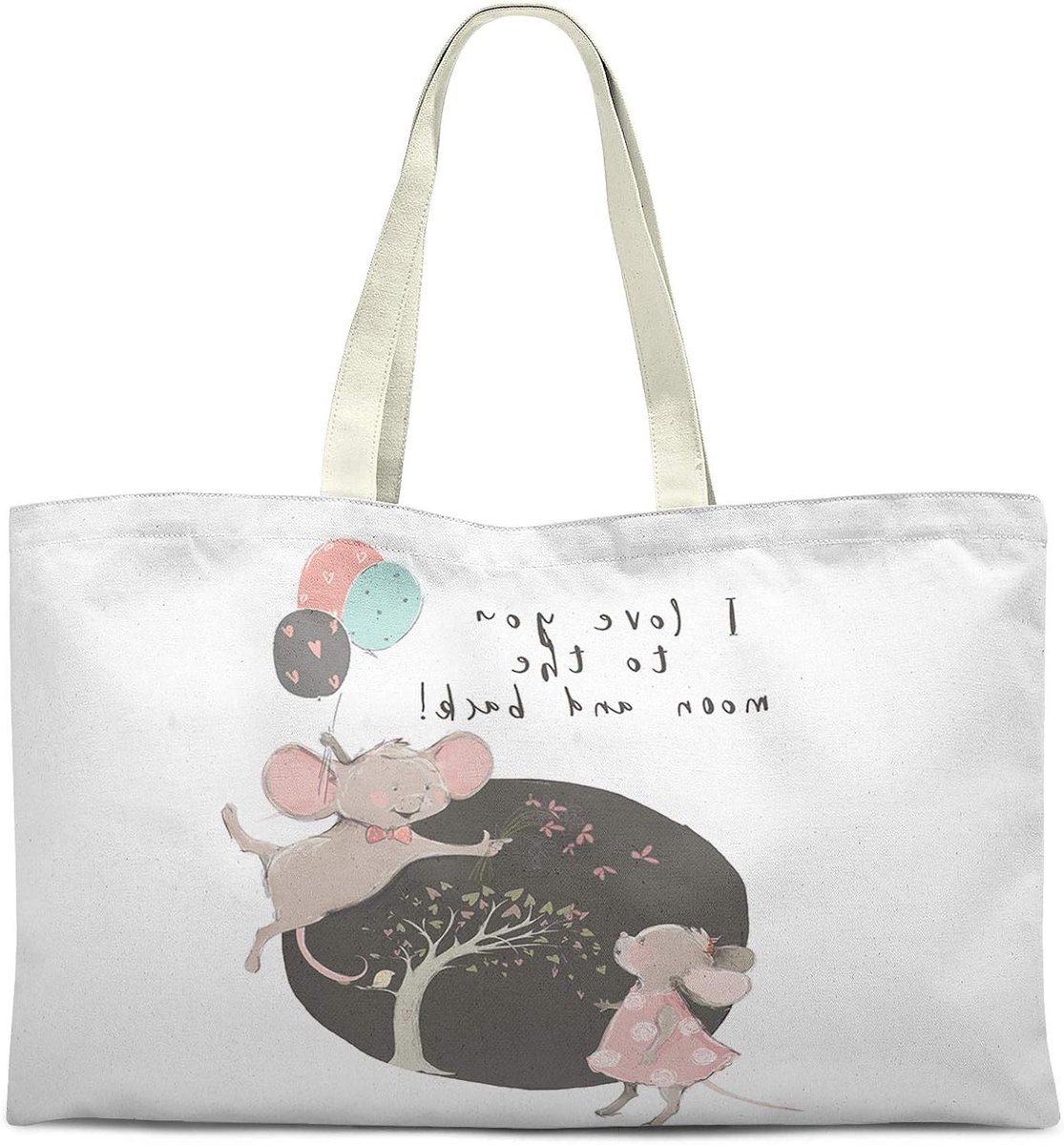 Katoenen Tote Bag - Draagtas Boodschappentas - Dagelijkse Boodschappen - Milieuvriendelijk Herbruikbaar - 50x40 cm - Multicolor
