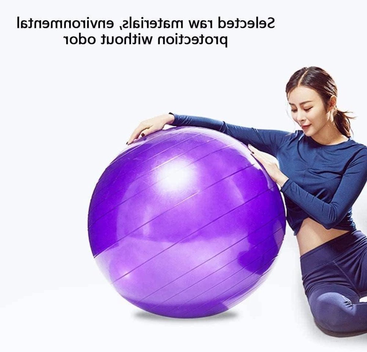 Fitness Bal - Yogabal Pilatesbal - Houding Verbeteren - Anti-burst PVC - 85cm - Zilver