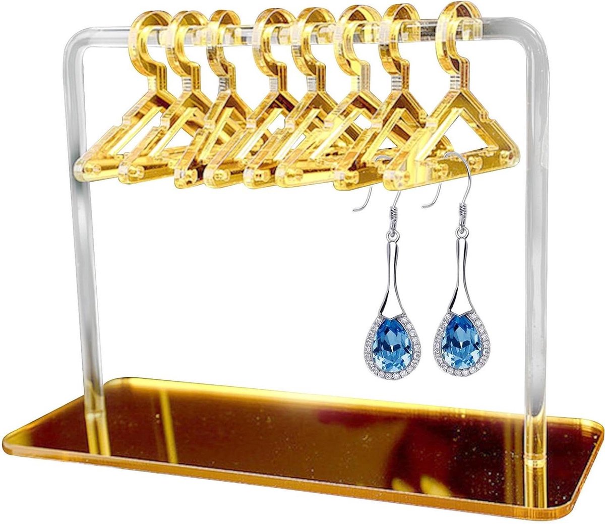 Oorbellen Opbergsysteem - Sieraden Organizer - Sieraden Presenteren - Kledinghanger Vorm - 7.4W x 2.7D cm - Goud