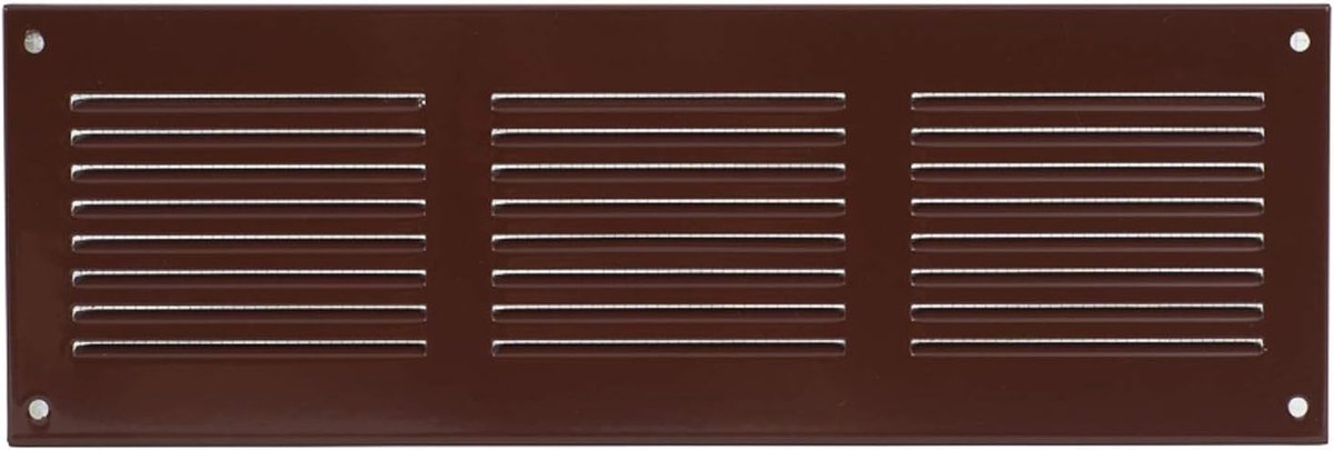Ventilatierooster Metaal - Wandrooster Afvoer - Luchtcirculatie Verbeteren - Insectenbescherming - 300 mm x 100 mm - bruin