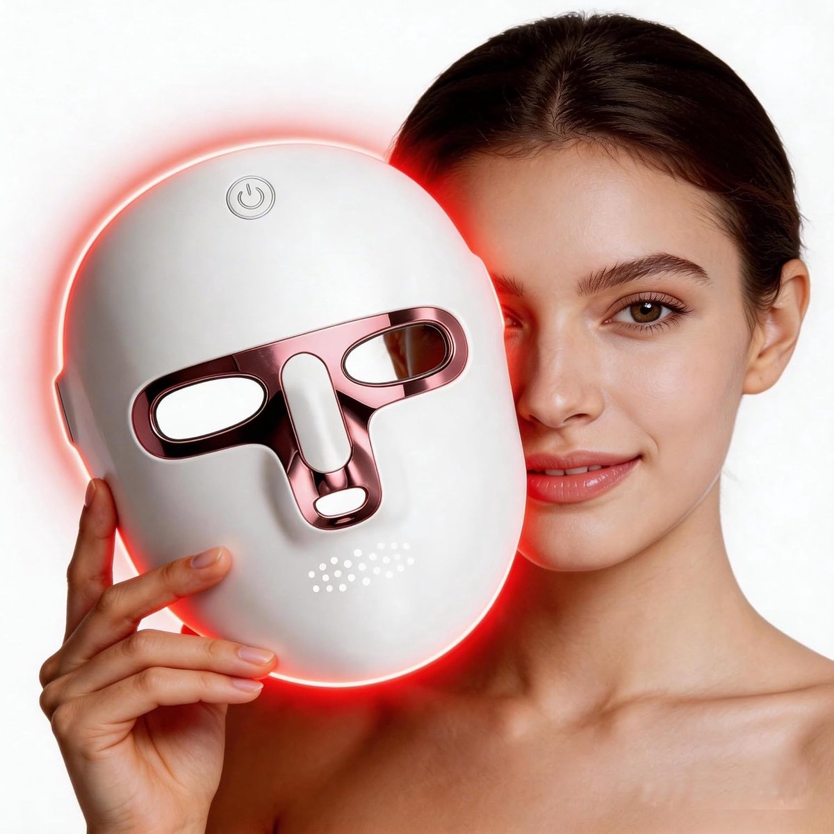 LED-lichttherapiemasker voor het gezicht, 7-in-1 draadloos roodlicht gezichtsmasker met nabij-infrarood licht (NIR), oplaadbaar behandelingsapparaat voor rimpels, LED-gezichtsverzorging