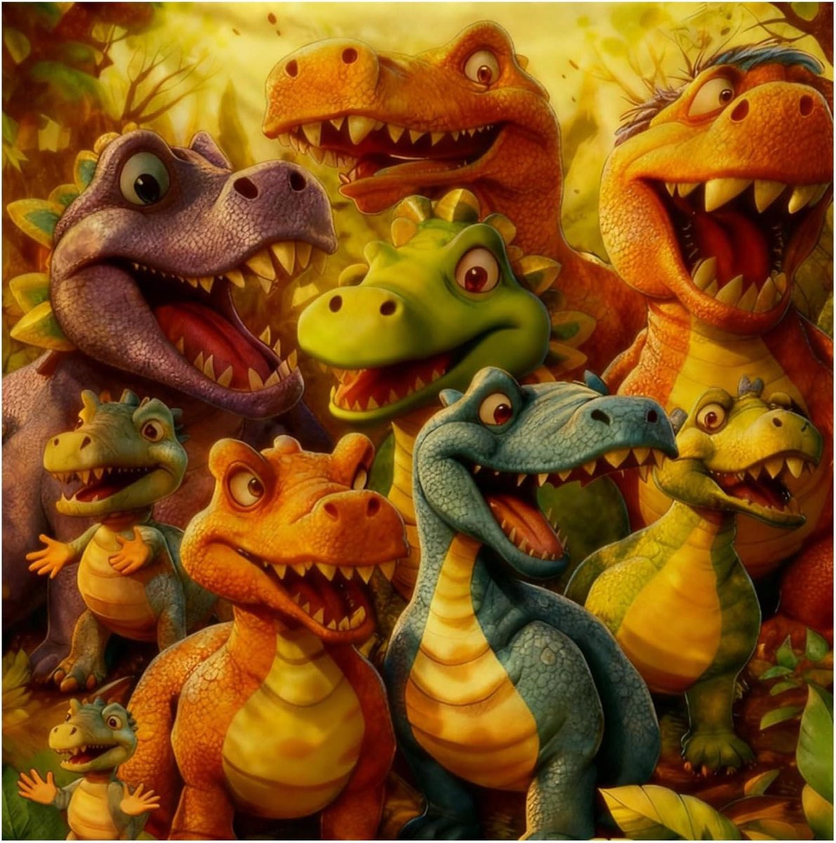 Dinosaurus Dekentje - Flanel Deken - Ontspanning Thuis - HD Dinosaurus Print - 150x130 cm - Multicolor