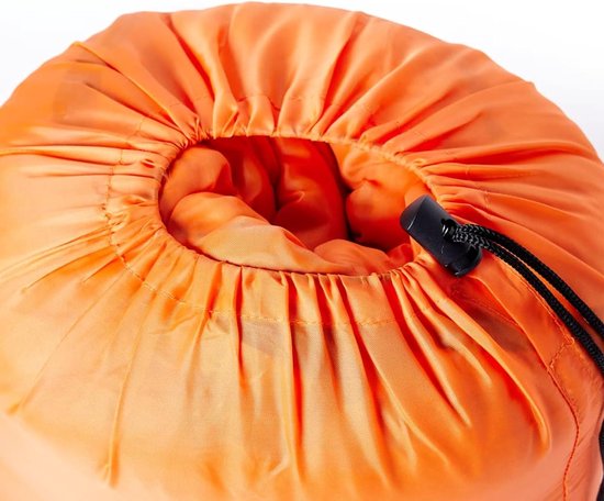 Slaapzak - Outdoor slaapzak Kampeerslaapzak - Buitenavonturen - Waterdichte polyester buitenlaag - 190 x 72 cm - Oranje en zwart — afbeelding 5