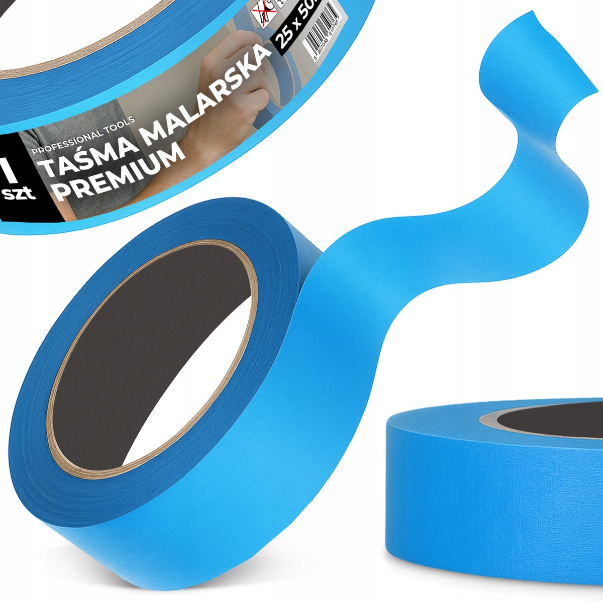 Blauwe SchilderTape 25mm x 50m - UV-bestendig & Sterk