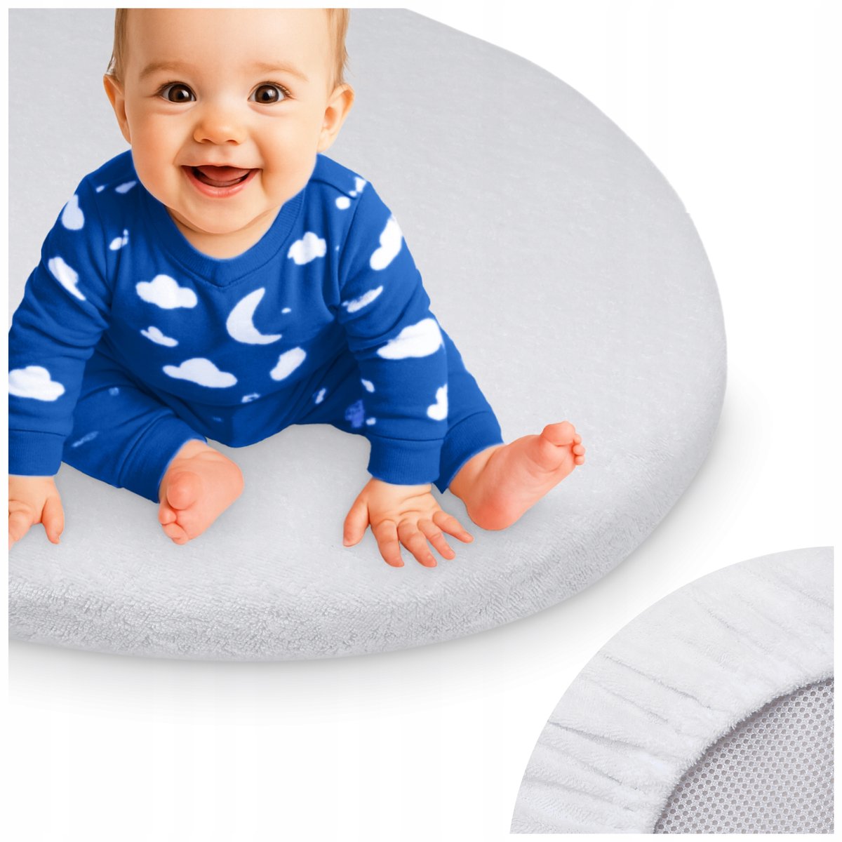 Witte Frotte Hoeslaken voor Kinderwagen - Ademend Katoen