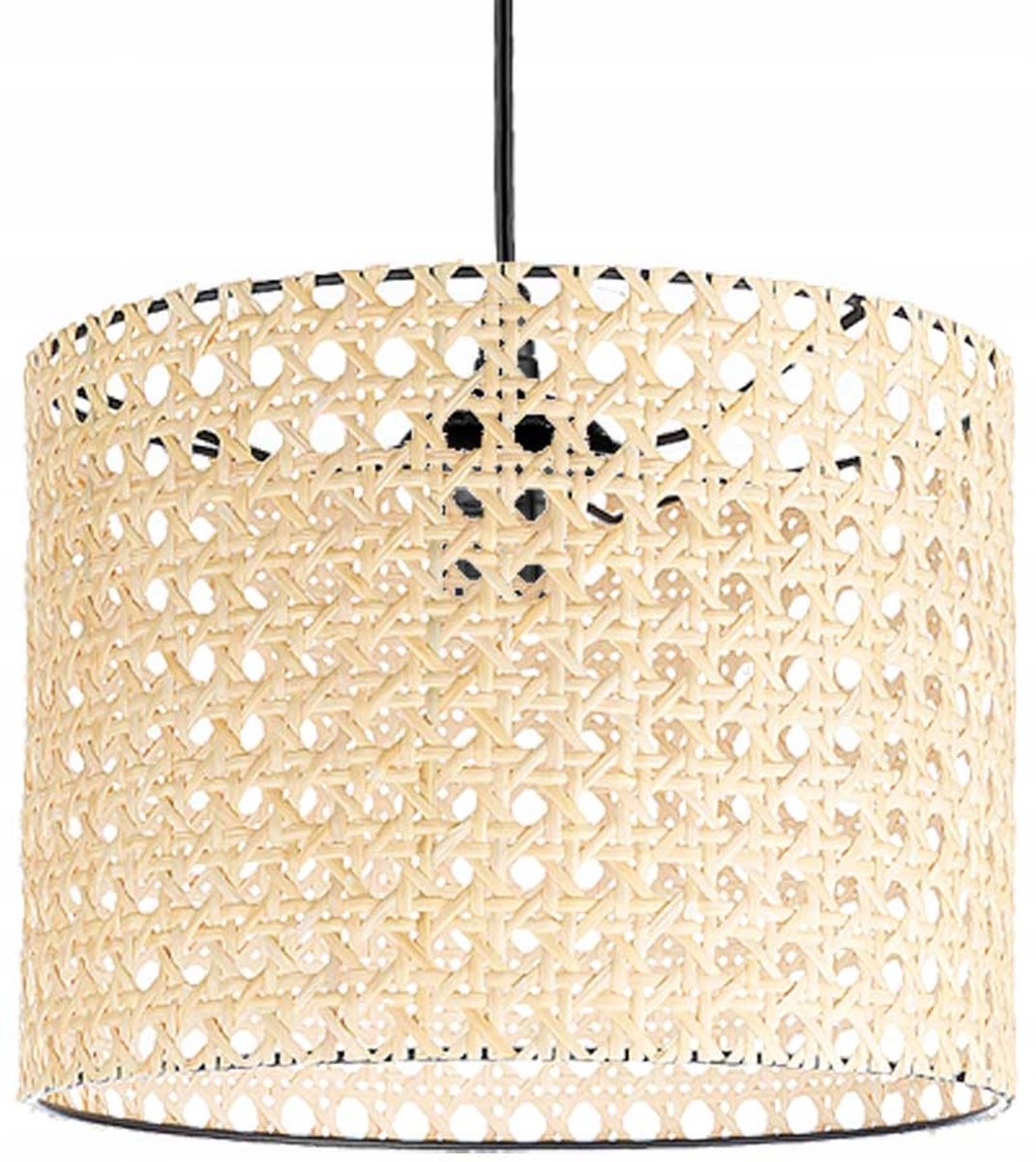 Rotan Lampkap Hanglamp Cilinder Beige - E27