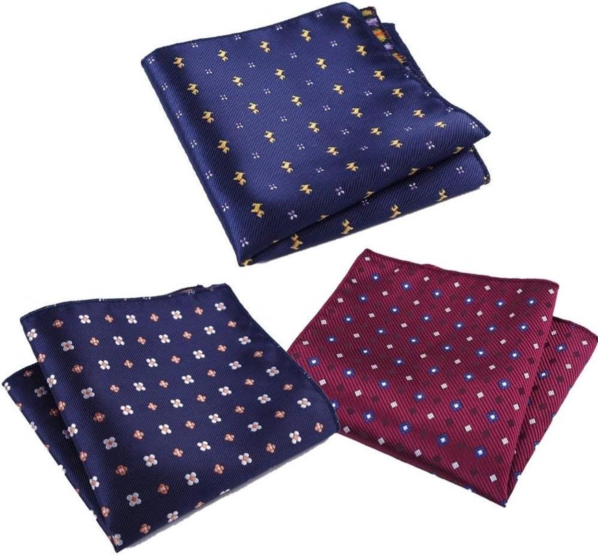 Zakdoeken Heren - Vintage Stijl - Dagelijks Gebruik - Handgemaakt Ontwerp - 3 Stuks - Stijl1