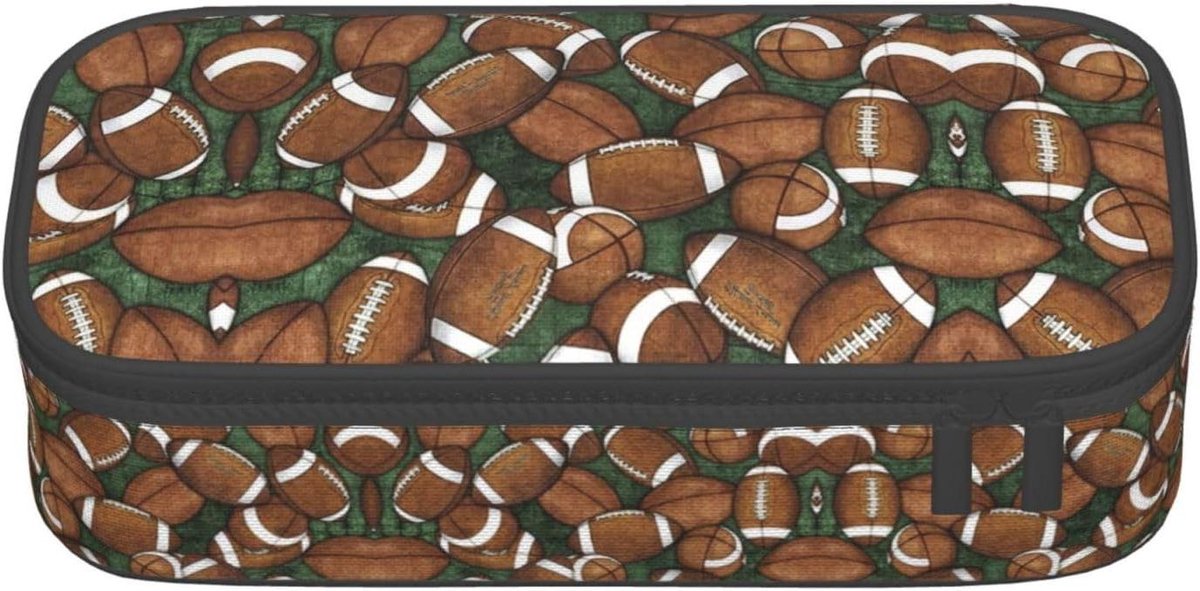 Etui Grote Capaciteit - Potlood Tas - School & Kantoor - Voetbal Groene Print