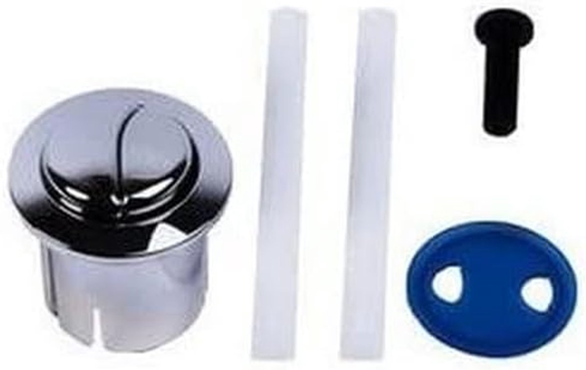Dubbele Spoelknop - Toiletknop Spoelhendel - Toilet Reparatie - Oude Stijl - 35 mm Gat - Chroom