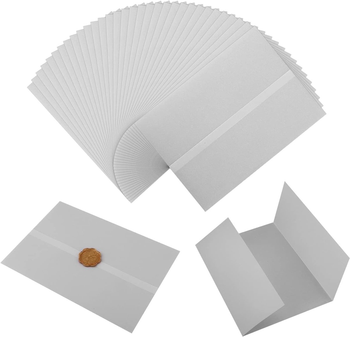 100 stuks transparante vellum jackets voor uitnodigingen, 13x18 cm - Voorgevouwen velijn hoesjes voor huwelijksuitnodigingen, baby shower en verjaardagsuitnodigingen