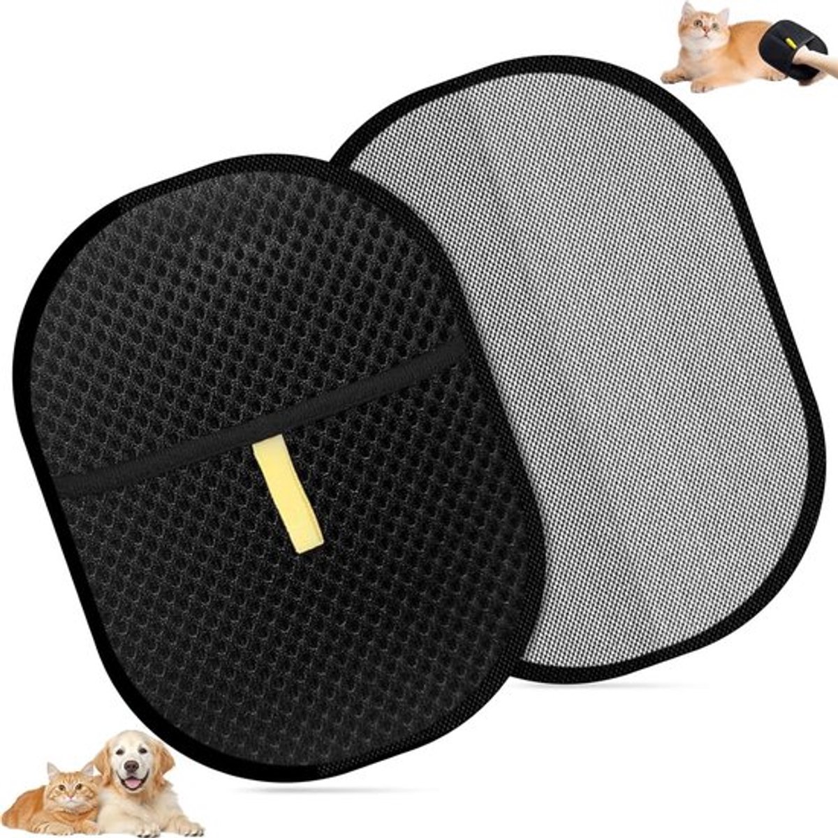Honden- en kattenhandschoenen voor het verwijderen van dierenharen, herbruikbaar en antistatisch, ideaal voor meubels en tapijten, set van 2