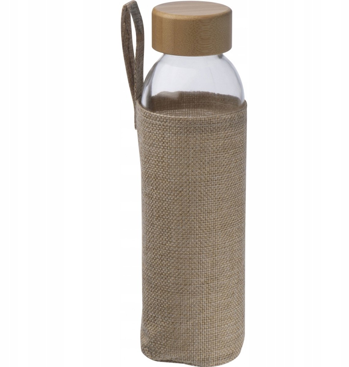 Glazen waterfles 500 ml met jute deksel