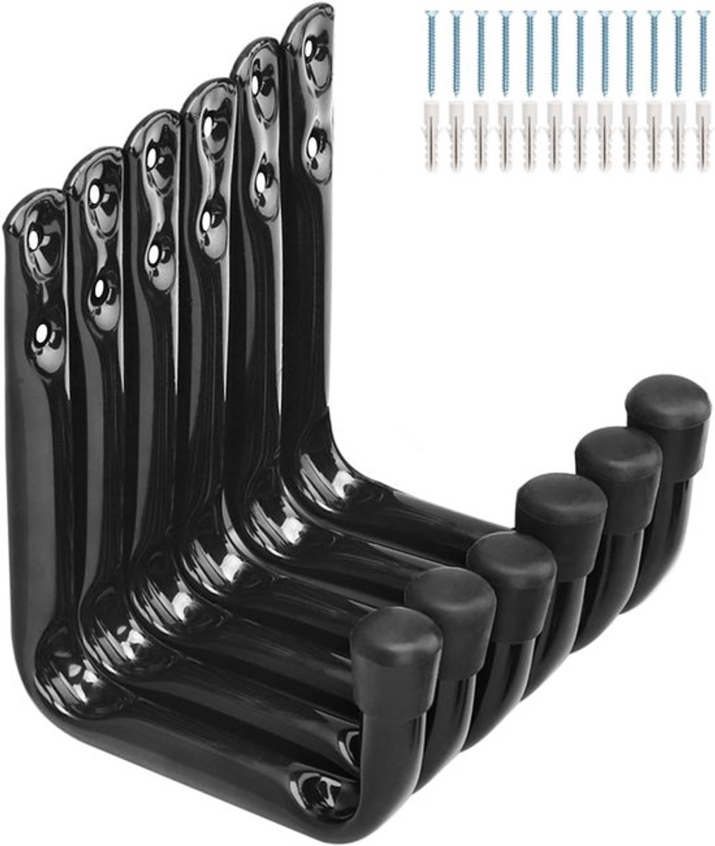SnelShoppen - Pack van 6 Garage Haken voor Ophangen van Zware Voorwerpen, Muurbevestigde Hangers voor Ladder, Fiets, Tuinslang, Opberghaken voor Tuin,