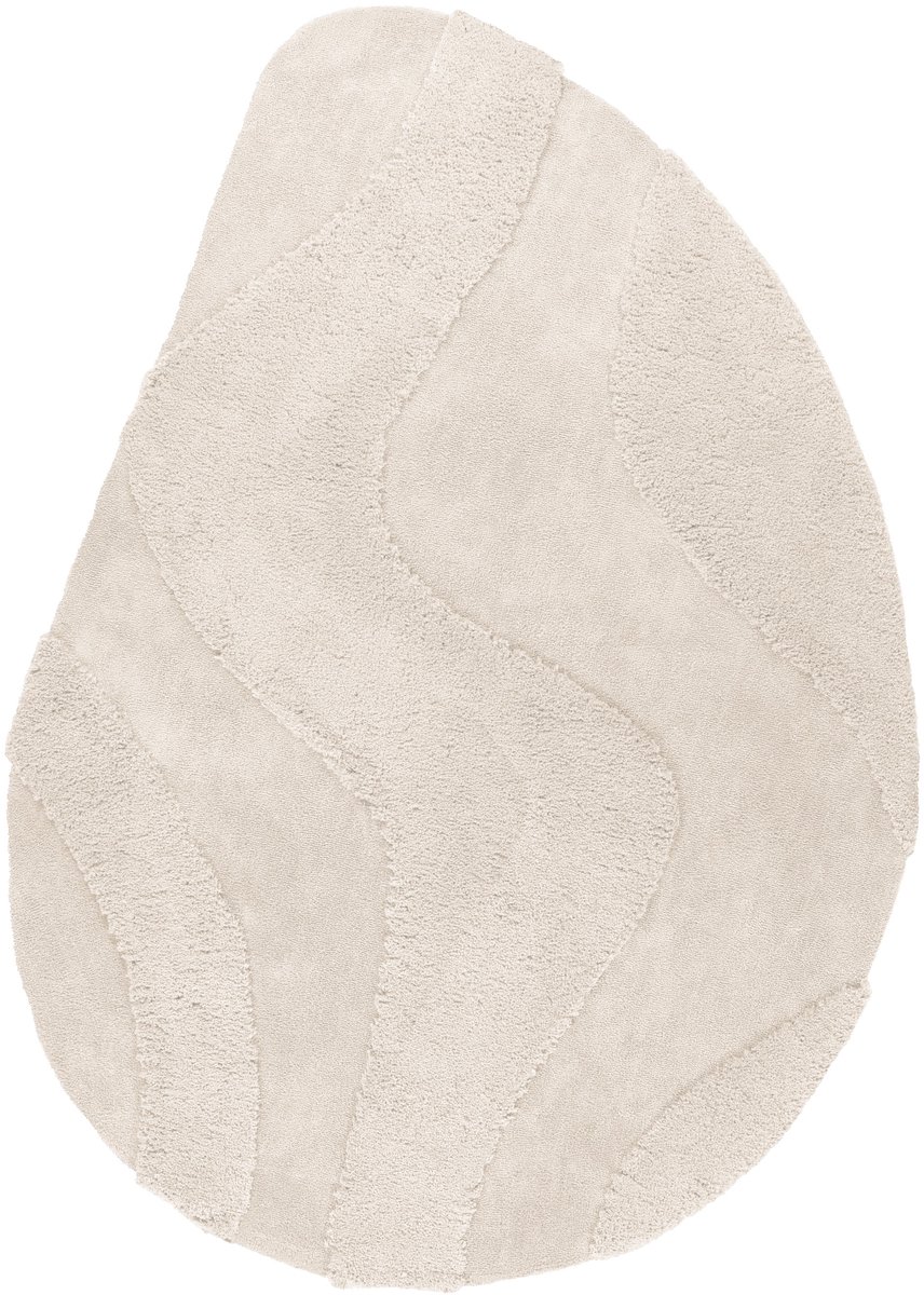 Padiro laagpolig vloerkleed 200 x 290 cm - crème / off-white - modern effen design - geschikt voor vloerverwarming - van polyester