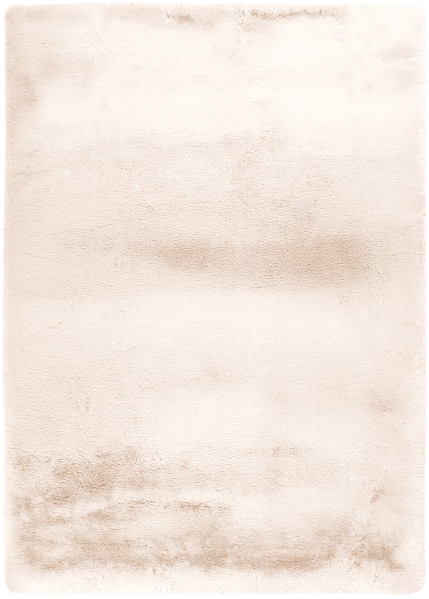 Padiro hoogpolig vloerkleed 120 x 170 cm - crème / off-white - modern effen design - geschikt voor vloerverwarming - van polyester