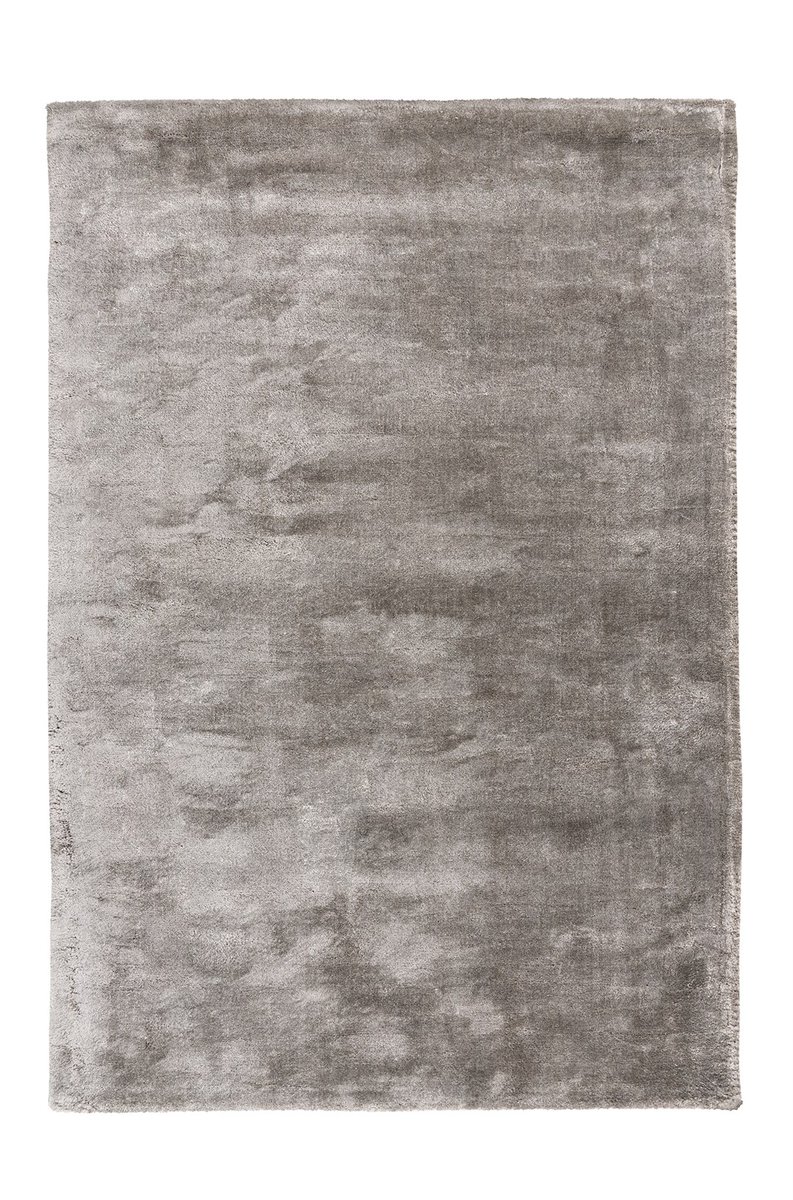 Padiro laagpolig vloerkleed 160 x 230 cm - zilver - modern effen design - geschikt voor vloerverwarming - van viscose
