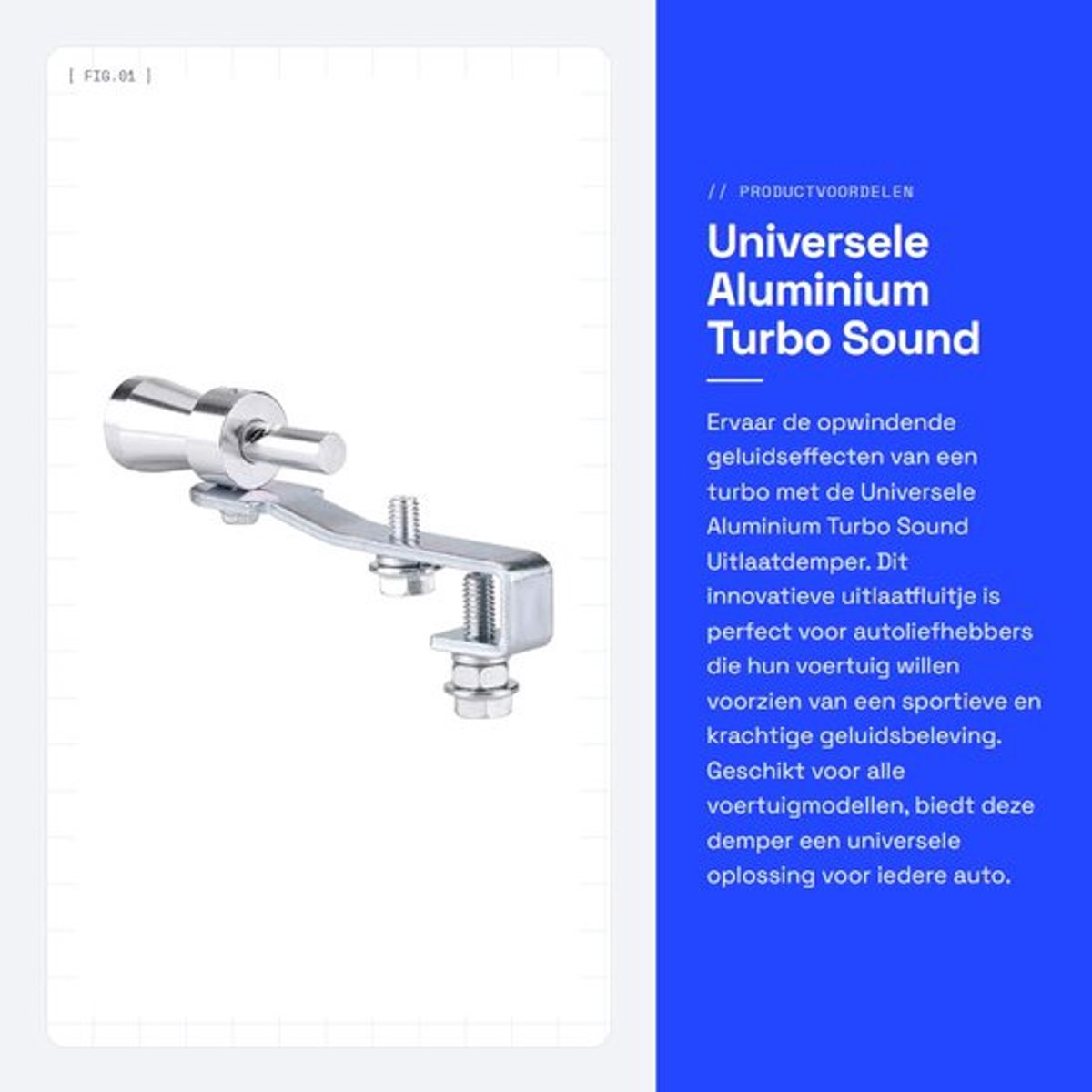Uitlaatdemper Universeel Ontwerp - Aluminiumlegering - Turbo Sound - Uitlaatfluitje - Auto Simulator - Duurzaam Materiaal