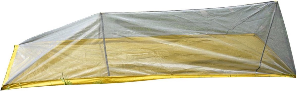 Camping kinderbed tent - Eenpersoons tent - Outdoor kamperen - Lichtgewicht met draagtas - 210x62x50 cm - Geel