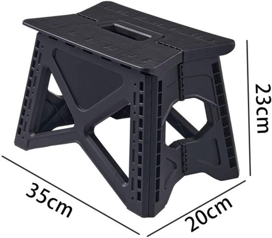 Draagbare Klapkruk - Campingstoel Opvouwbaar - Outdoor Zitten - Lichtgewicht Compact - 35 x 10 x 33 cm - Zwart — afbeelding 5
