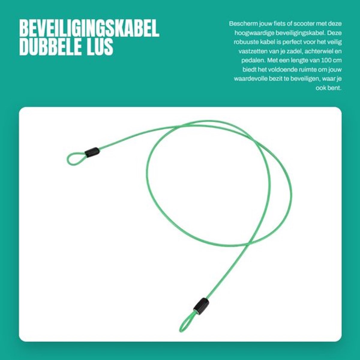 Beveiliging Kabel 100cm - Fietsslot - Roestvrij Staal - Duurzaam - Antiroest Coating - Geschikt voor Fiets/Scooter