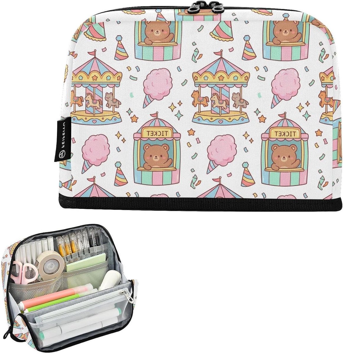Potlood Etui - Pennendoos Make-up Tas - School Organisatie - Uniek Staand Ontwerp - One Size - Happy Bears