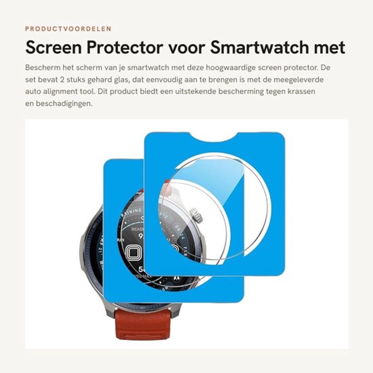 Screen Protector voor Smartwatch met Auto Alignment Tool en Anti-Bubble