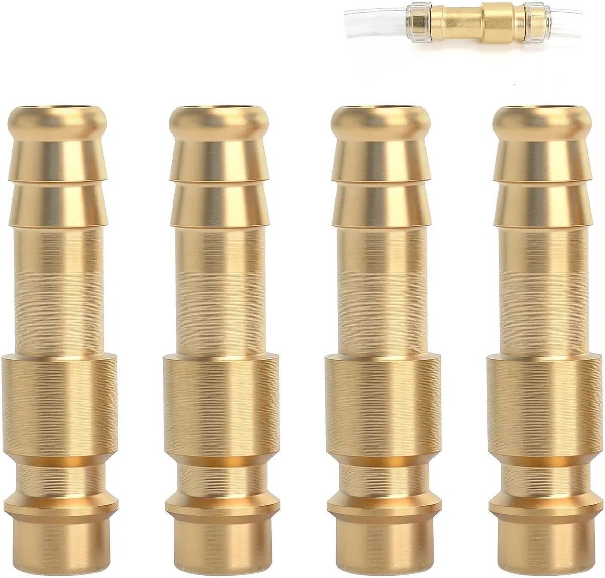 4 stuks persluchtkoppeling - perslucht - snelkoppeling - steeknippel - slangaansluiting - persluchtkoppeling voor compressor - voor lucht- en gassystemen - koppelingsstekkerset - 10 mm