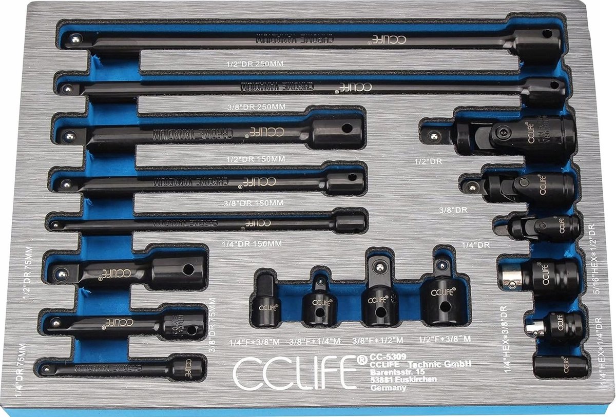 18-delige Dopverlenging & Adapterset - Universeel & Duurzaam