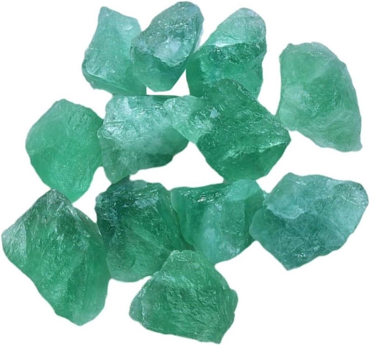 Groene Fluoriet Stenen - Decoratieve Kiezels - DIY Decoratie - Unieke Structuren - 500 Gram - Groen