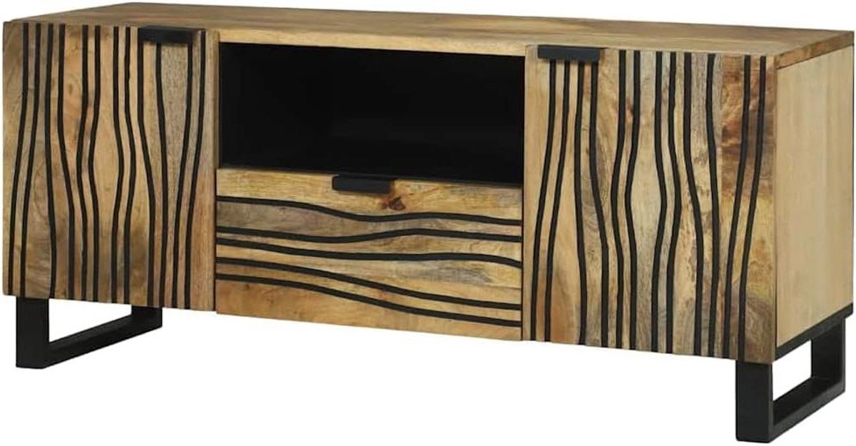 TV-meubel Hout - TV-kast Laden - Woonkamer Inrichten - Ruimtebesparend Wandmontage - 105 x 33 x 46 cm - Naturel