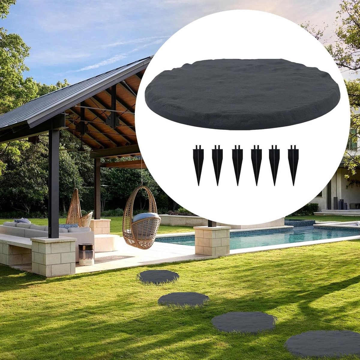 Tuin Stapstenen - Pad Bestrating Tegels - Tuin Decoratie - Robuuste PP-hars Constructie - 39x40 cm - Circulair