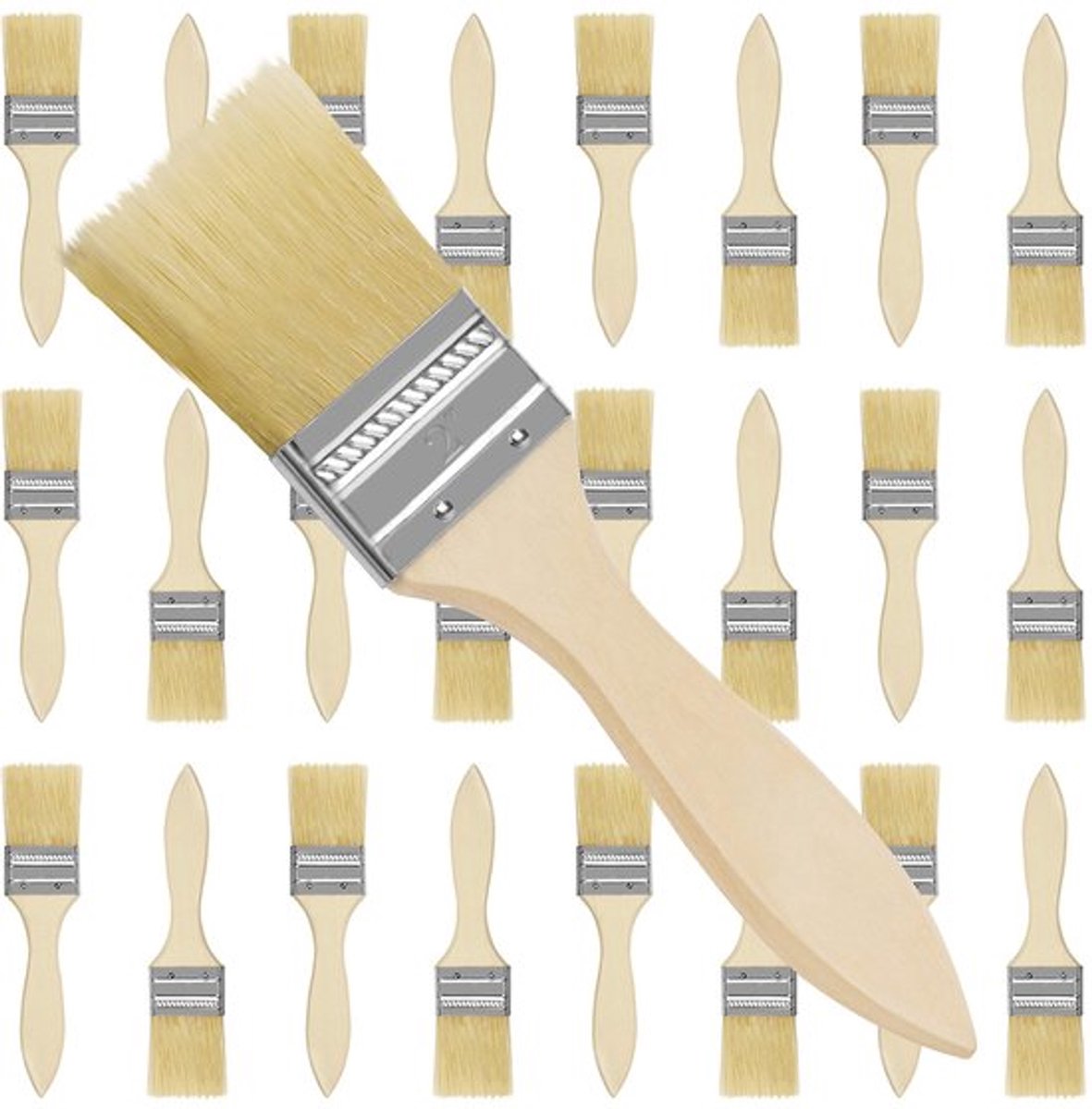 Verfkwasten Set 24 Stuks - Professioneel Houten Handvat - 20cm Lengte - 5,08cm Breedte - Voor Verf/Lijm - Betrouwbare Gereedschappen - Schilderkwasten