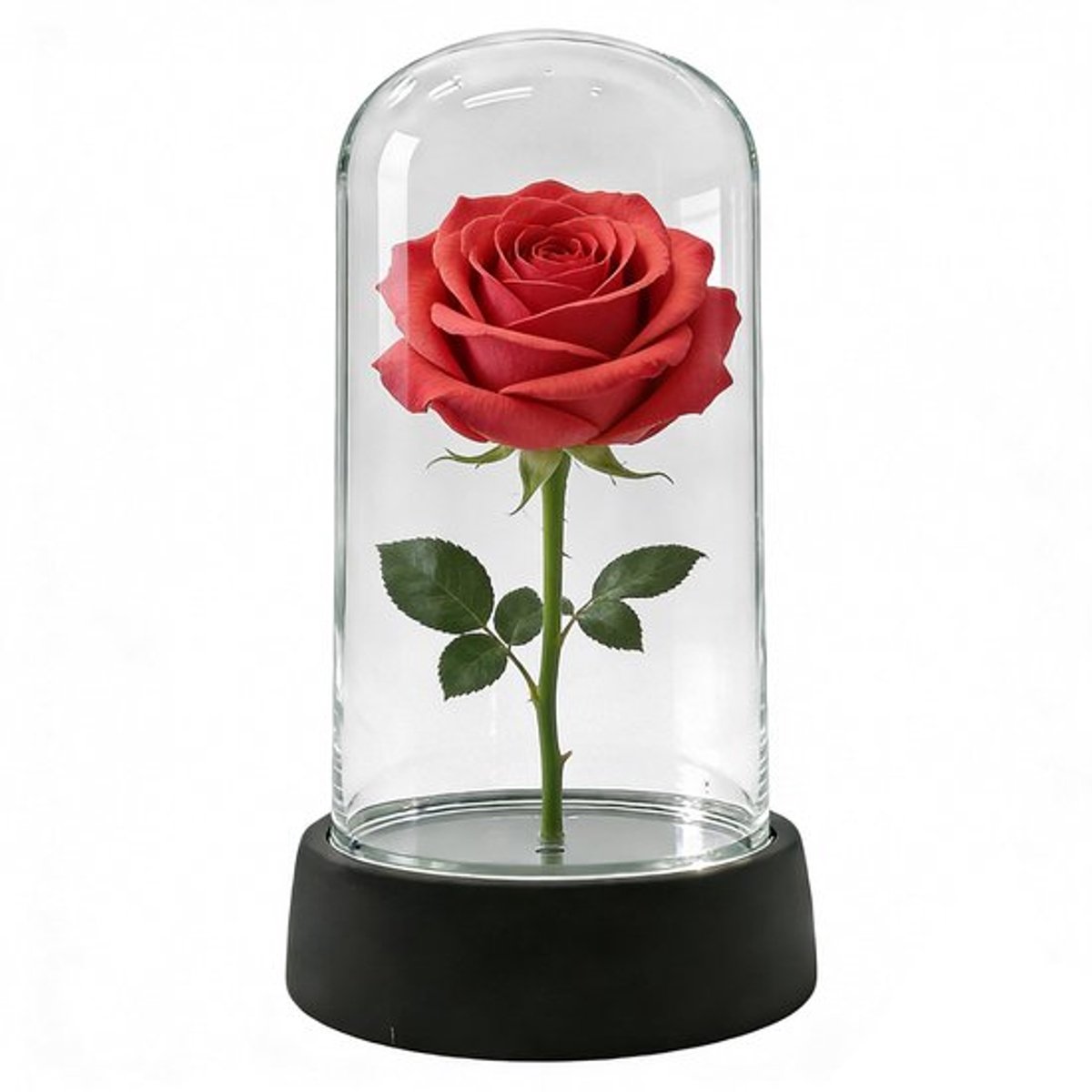 Bloem Display Hoge Koepel - Acryl Decoratief - Transparante Bel - Kunststof Sokkel - Cadeau Verjaardag - 7 x 13 cm - Displaykoepel