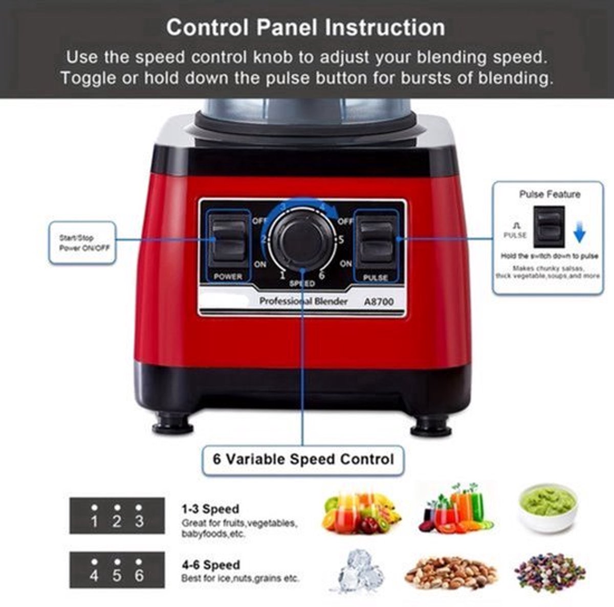 Blender – Smoothiemaker – Sapjesmaker – Keukenmixer – Mixer – 2200W Motor – Duurzaam Design