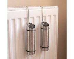 Cheqo® Waterverdamper Set van 2 - Luchtbevochtiger Radiator - Radiator Waterverdamper - Waterverdamper Verwarming - Luchtbevochtiger RVS - Waterbakje Radiator met Ophanghaak - Waterverdamper Hangend - Luchtvochtigheid Verhogen tegen Droge Lucht