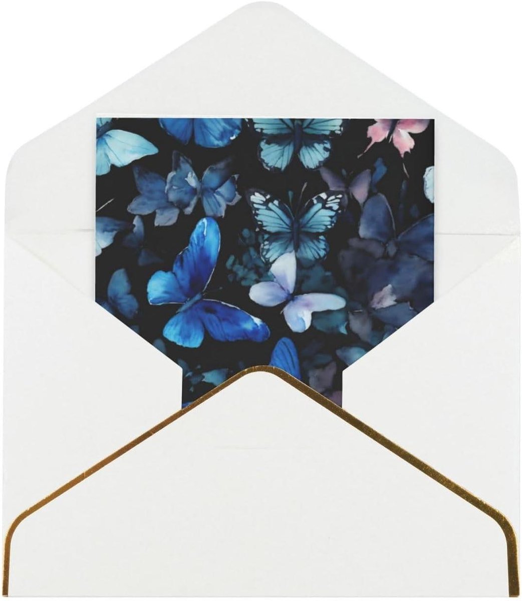 Wenskaarten Set - Kaarten met Enveloppen - Feestelijke Groeten - Parelmoer Papier - 23x16 cm - Wit
