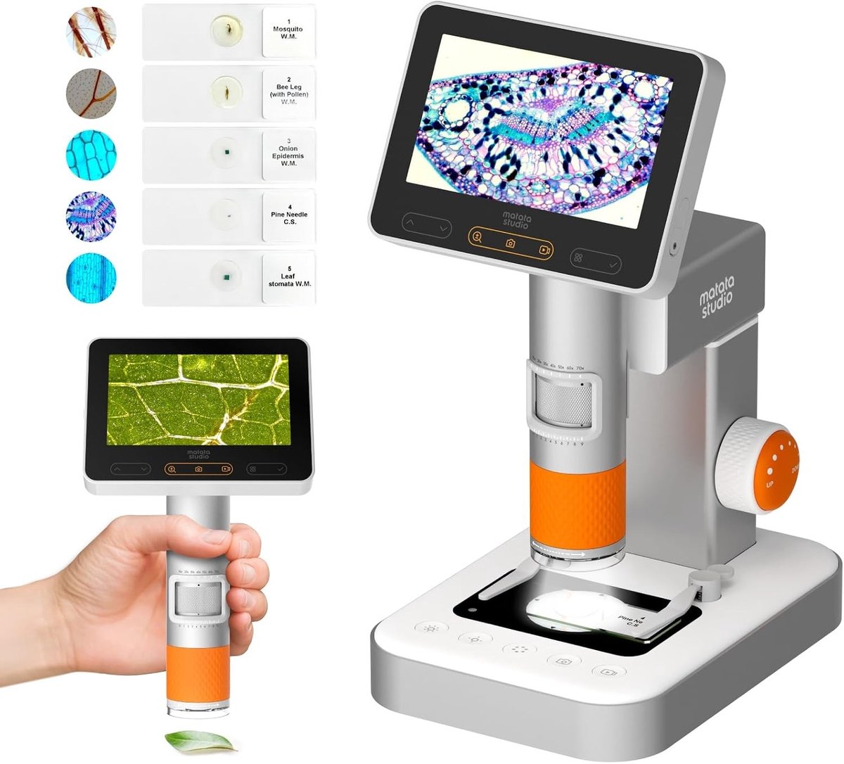 Handmicroscoop - Zwart - 4,3 inch - Draagbare 2-in-1 Digitale Microscoop met LCD Scherm - Voor Kinderen en Volwassenen