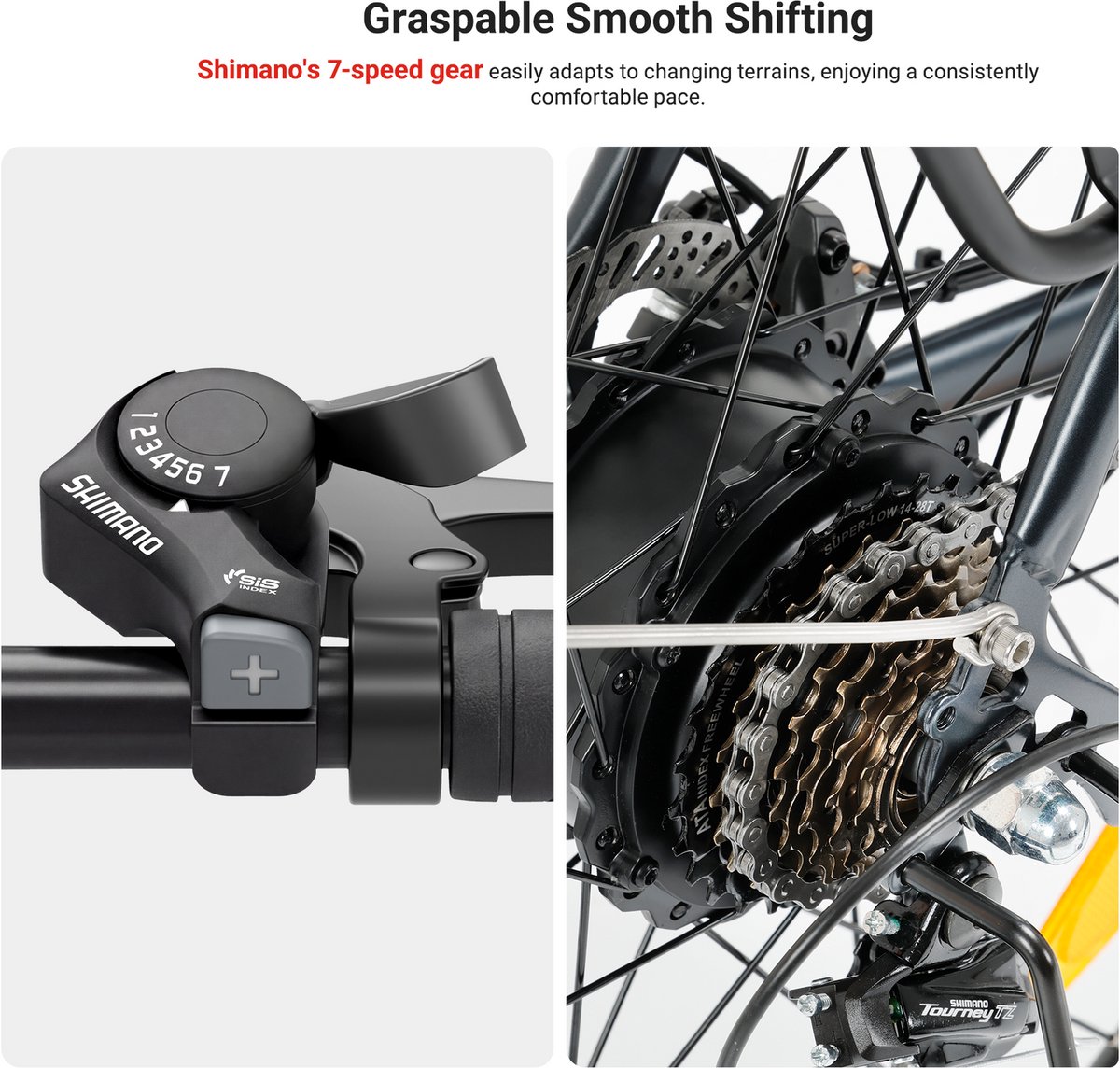 Eleglide‑T1‑Elektrische‑Fiets‑Zwart‑27,5‑inch‑250W‑468Wh‑Afneembare‑Accu‑Shimano‑7‑versnellingen‑EU‑stekker thumbnail 4
