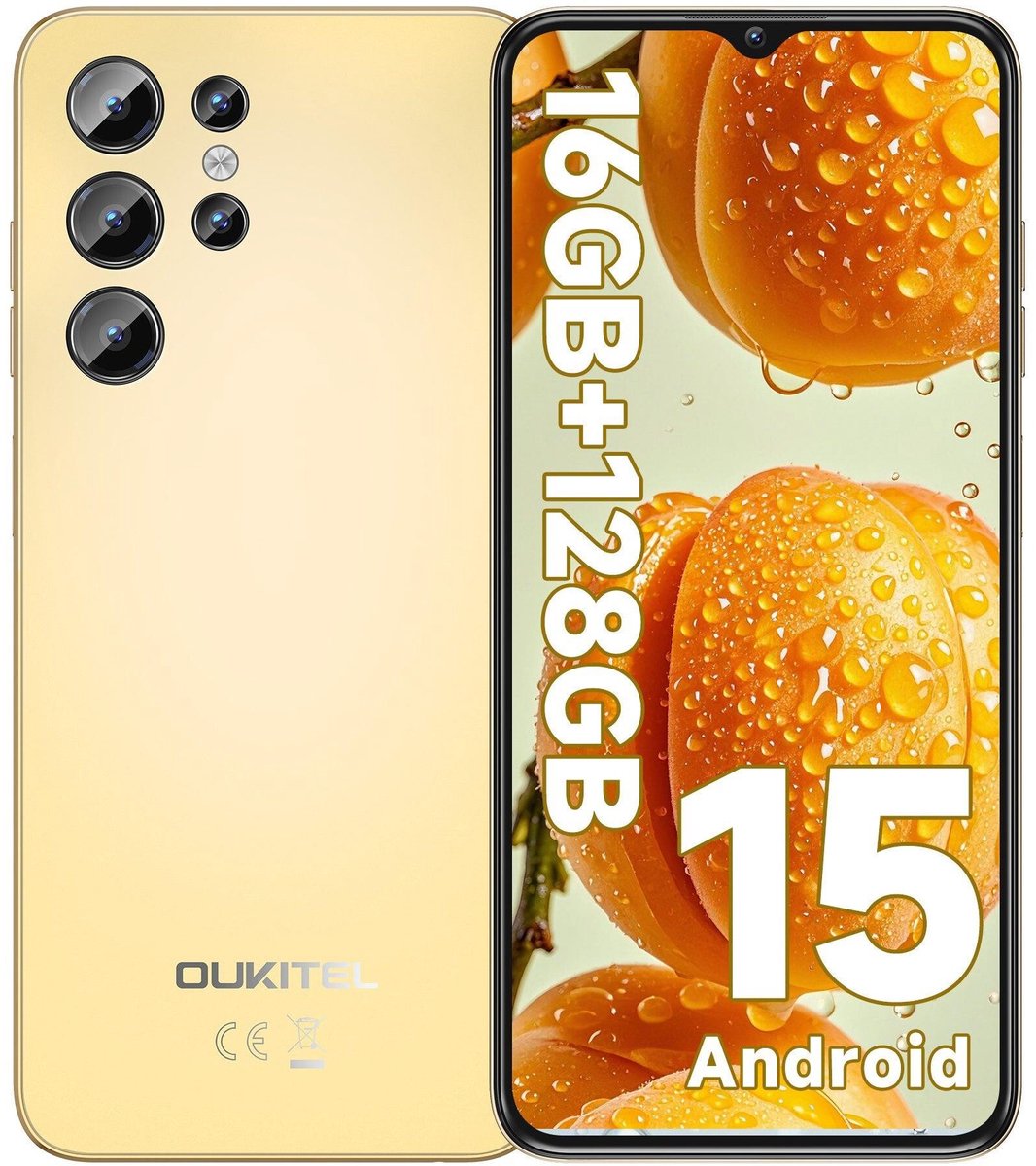 OUKITEL C1 smartphone 4G-6,52 inch HD–-16GB RAM-128GB opslag-5150mAh batterij-Android 15
