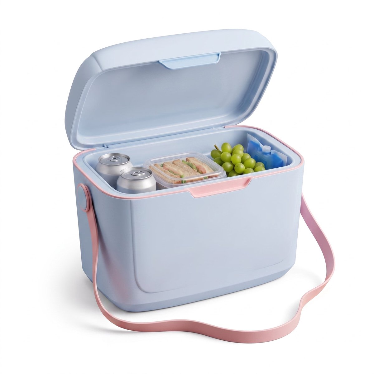 Cheqo® Koelbox - Kleine Koelbox - Draagbare Koelbox - Koeltas - Mini Koelbox zonder Stroom - Koelbox voor Camping - Koelbox voor Strand - Picknick Koelbox - Koelbox Auto - Lunchbox Koeltas - Isolerende Koelbox met Draagriem en Handvat - Blauw