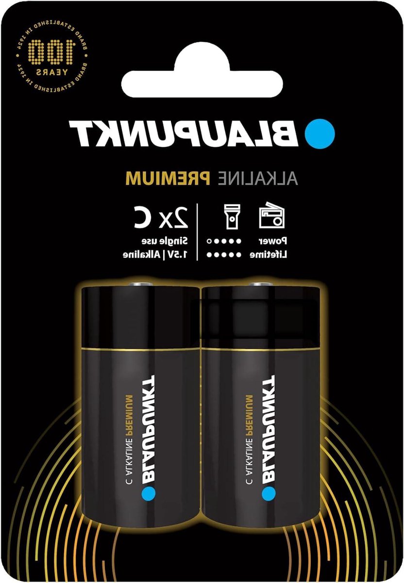 Alkaline Batterijen - Wegwerpbatterijen C - Energie-Intensieve Apparaten - Lekvrije Bescherming - 2 stuks - Zwart