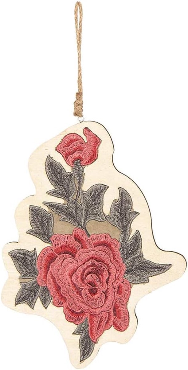 Decoratie Hanger - Houten Bloem - Woondecoratie - Bloem Vorm - 27 x 20 cm - Meerkleurig