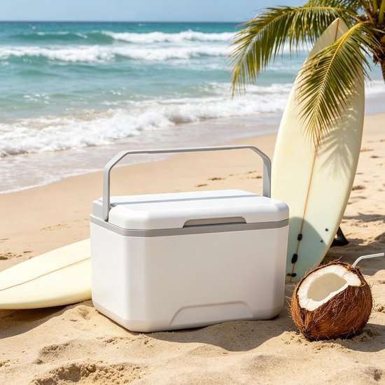 Draagbare Koelbox - Isolatiebox Picknickbox - Buitenactiviteiten Koelhouden - Lichtgewicht Ontwerp Anti-kiep - 5L - Wit — afbeelding 2