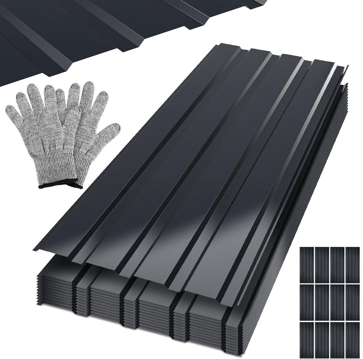 Trapezium dakplaten - Profielplaten Schuur - Dakbedekking Buiten - Verzinkt Metaal - 115 x 45 cm - Antraciet