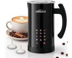 Melkopschuimer - Zwart - 600 ml - Elektrische Automatische Melkopschuimer voor Warm en Koud Melkschuim - Voor Koffieliefhebbers