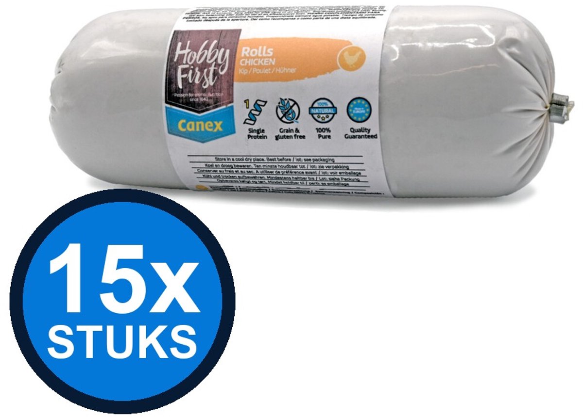 12x Hobby First Canex high protein roll chicken 400gr