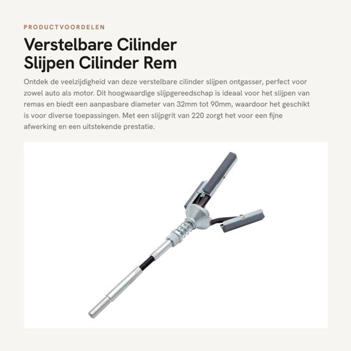 Cilinder Slijpen Verstelbaar - Slijpsteen 220 Grit - Slijpmachine voor Gereedschap - Cilinder Slijpen Auto/Motor - 32mm-90mm - Schokbestendig