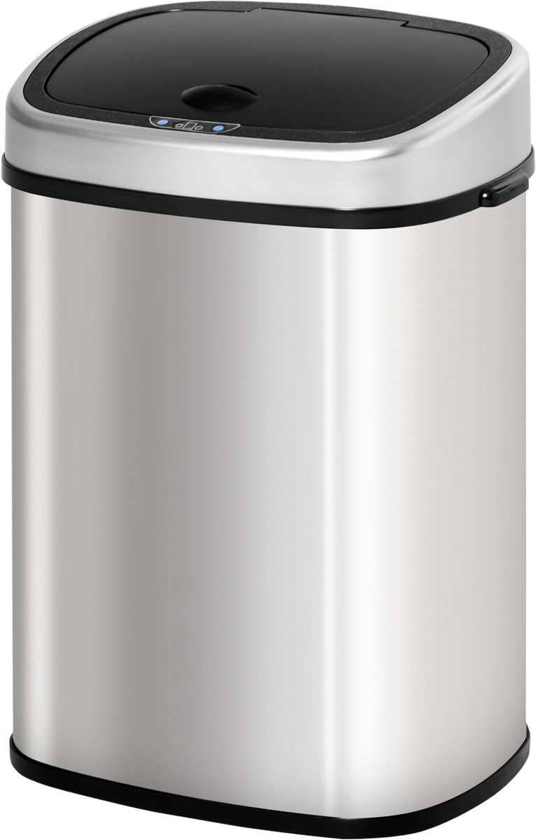 Automatische prullenbak met bewegingssensor (48 liter) - waterdichte roestvrijstalen afvalbak voor keuken - kantoor - slaapkamer - zilverkleurig.