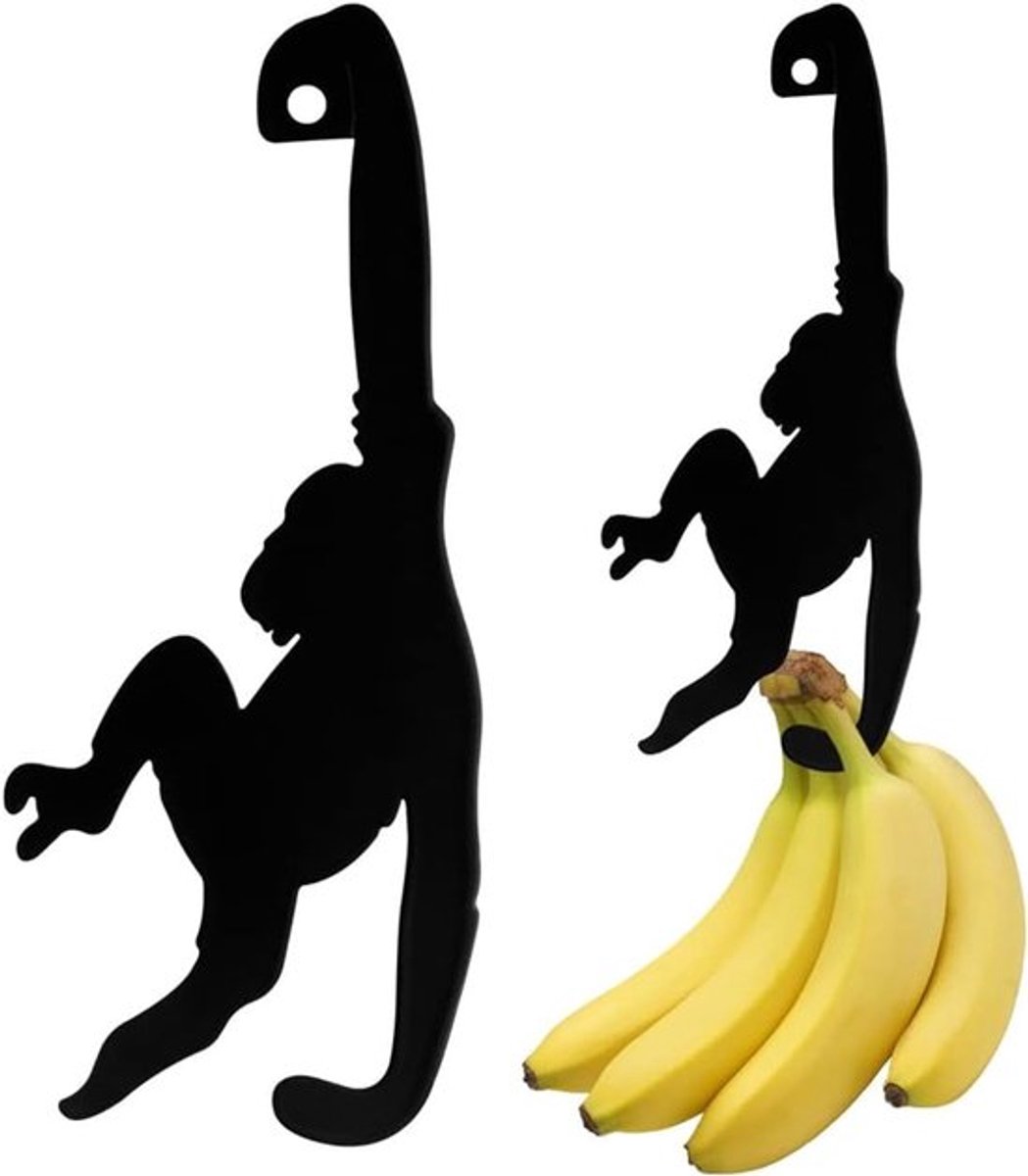 Namajunas - Twee bananenhouders met apenversiering. Leuke magische haakjes Geschikt voor in de keuken, ideaal Geschikt voor bananen of andere lichte keukenspullen - bananenhouder - bananenhaak - bananenhouder aap - bananenstandaard